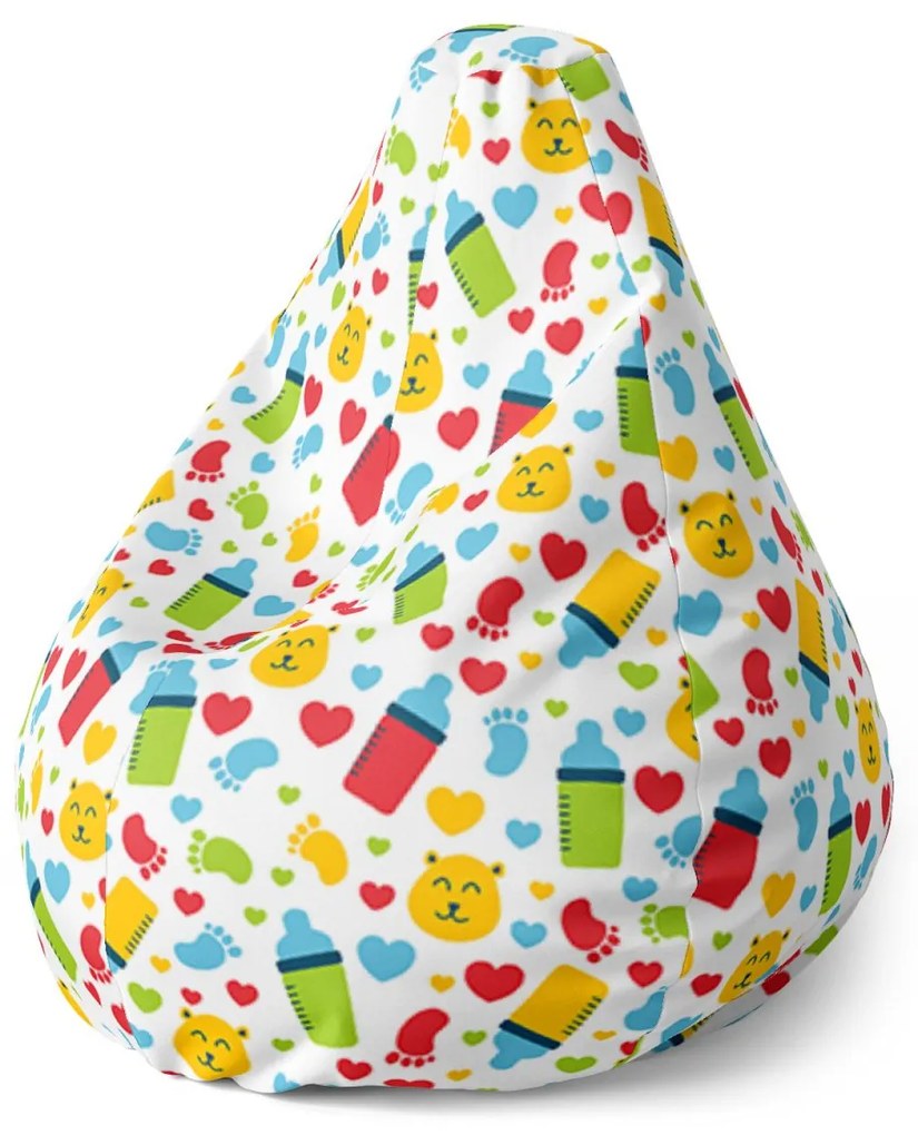 Sablio Sedací vak Pear Detské obrázky - 140 x 100 x 25 cm