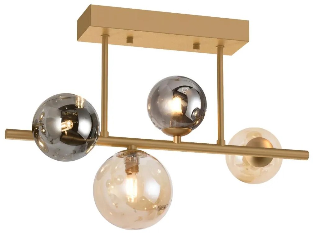 Zuma Line MX5918-4-EGN - Luster na tyči VILLA 4xG9/3,5W/230V zlatá