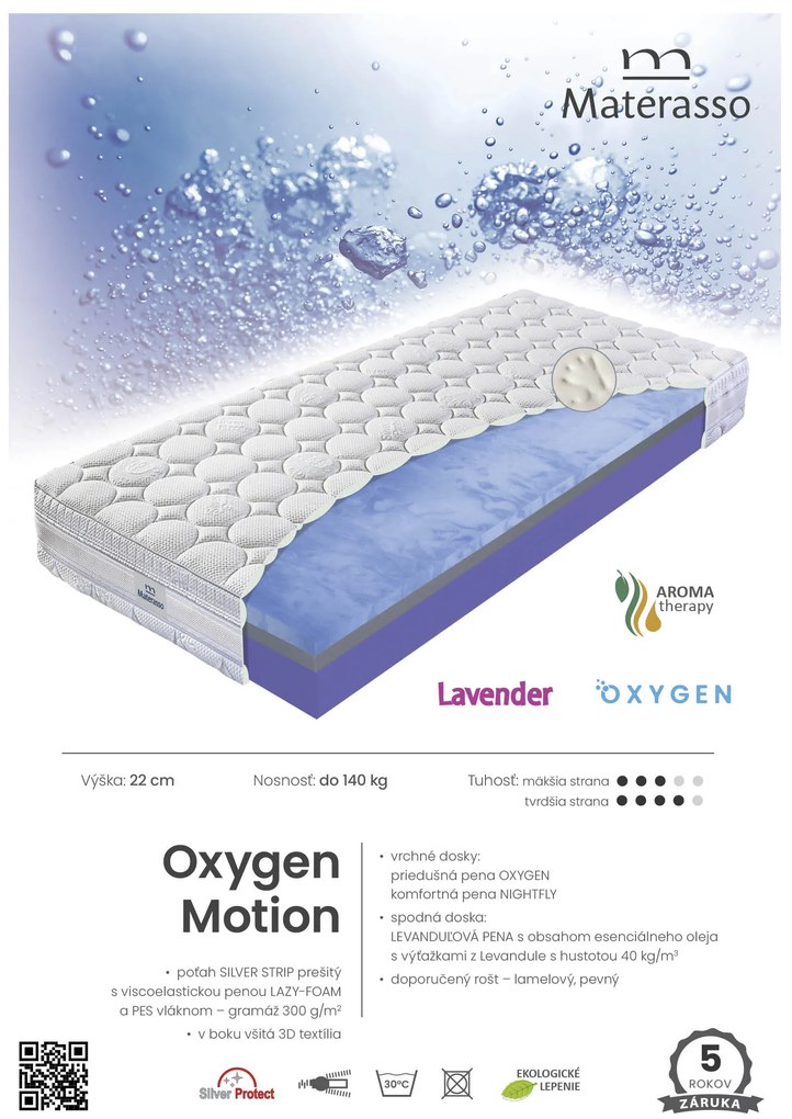 Materasso Penový matrac OXYGEN motion Rozmer: 90 x 200 cm