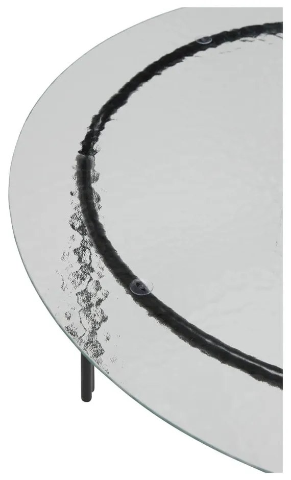 Čierny okrúhly konferenčný stolík so sklenenou doskou ø 80 cm Orbit – Hübsch