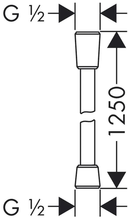 Hansgrohe Isiflex, sprchová hadica 1250 mm, matná čierna, HAN-28272670