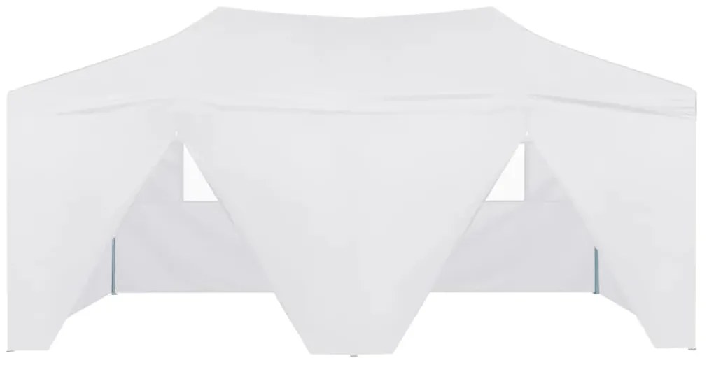 vidaXL Profesionálny skladací párty stan+4 steny 3x6 m, oceľ, biely
