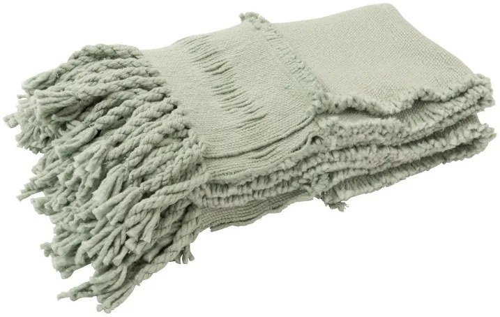 Zelený pléd Tassel so strapcami - 130 * 170 cm
