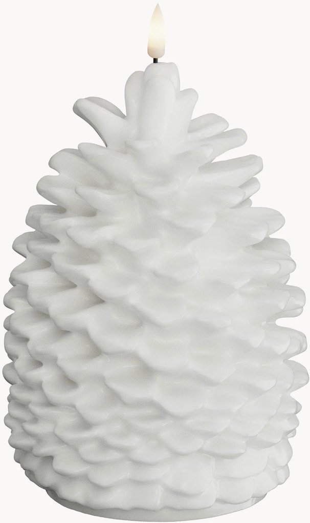 Ručne vyrobená vianočná LED sviečka's efektom plameňa Pine Cone, V 19 cm