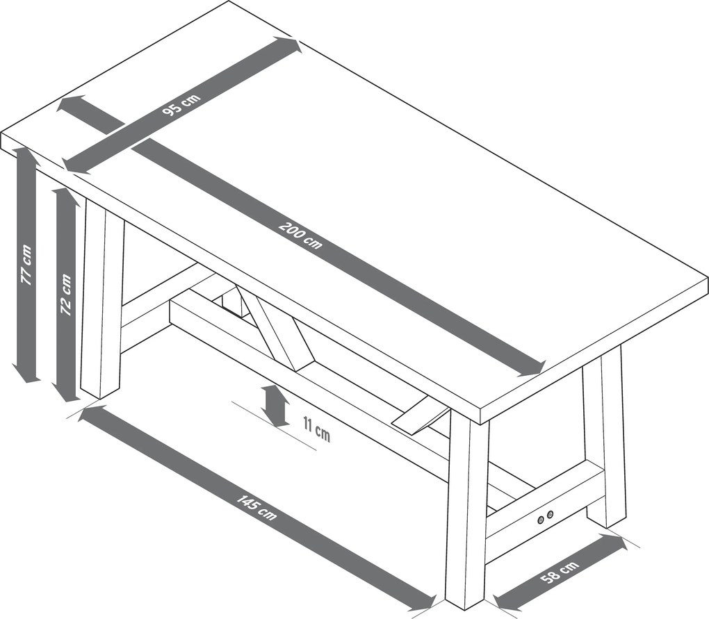 Jedálenský stôl so stolovou doskou z polycementu