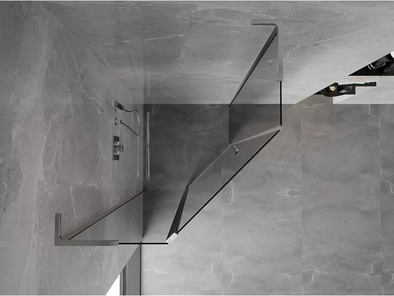 Mexen Mist L, päťuholníkový sprchový kút s krídlovými dverami, 90 x 90 cm, 8mm číre sklo, chrómový profil, 8A8L-090-090-01-00