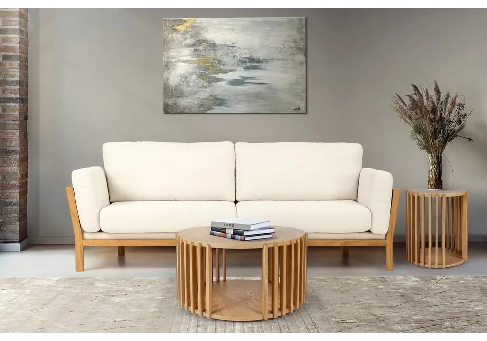 Odkladací stolík z dubového dreva Woodman Drum, ø 53 cm
