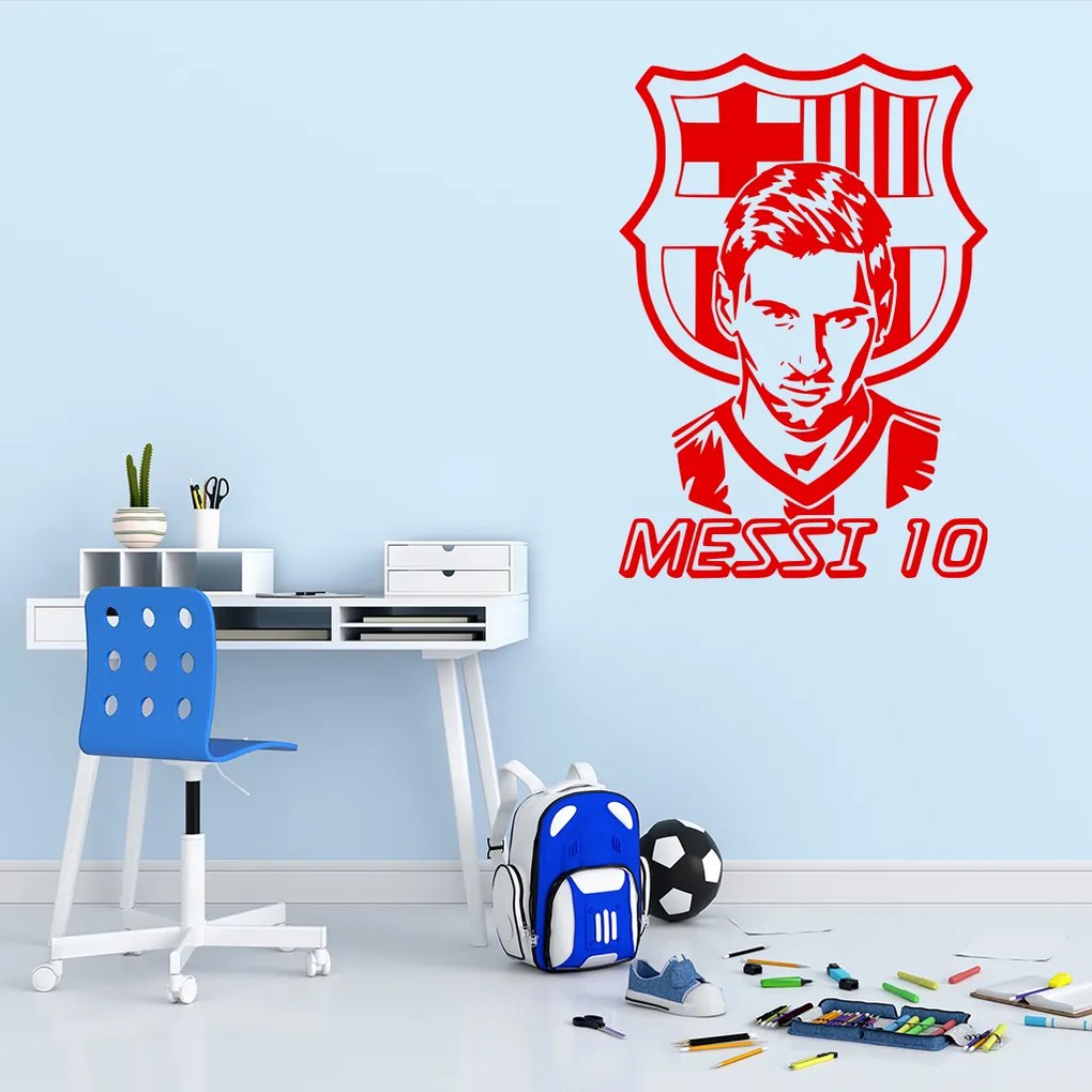 Veselá Stena Samolepka Lionel Messi 10 Farba: fialová, Veľkosť: 60 x 42 cm
