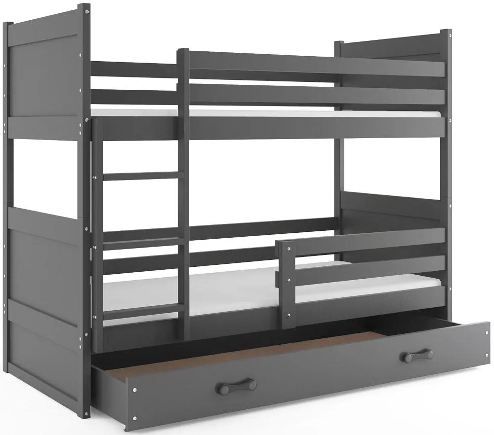 Poschodová posteľ RICO 2 - 200x90cm - Grafitový - Grafitový