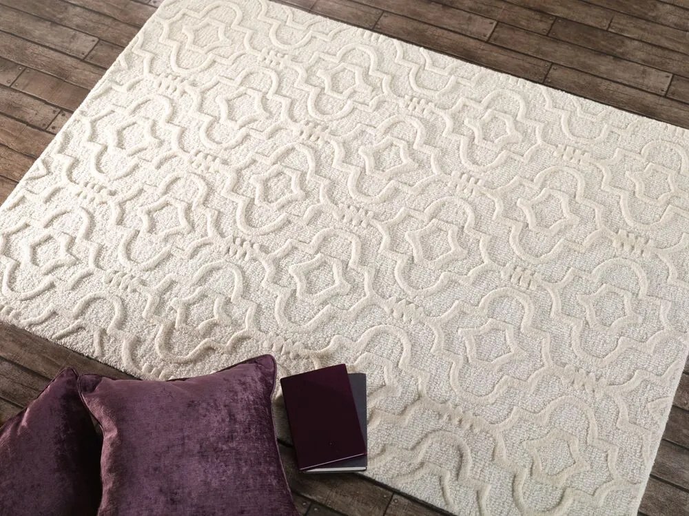 Flair Rugs, DOPREDAJ: 120x170 cm Kusový koberec Moorish Marrakech Cream, 120x170, biela, chodba / predsieň