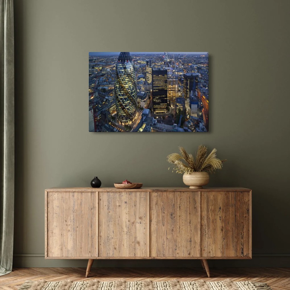 Obraz - Večerná panoráma Londýna (90x60 cm)
