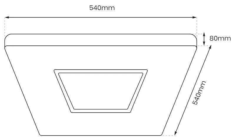 Stropné LED svietidlo Sparky Square, 1x LED 65w, 3000-6000k, w/ch, s ovládačom
