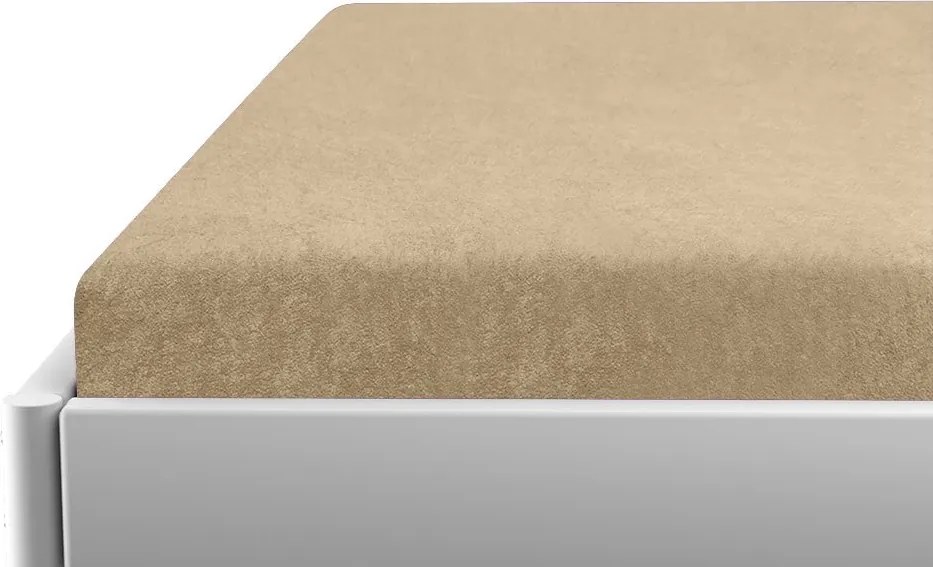 Froté plachta do detskej postieľky cappuccino 60x120 cm
