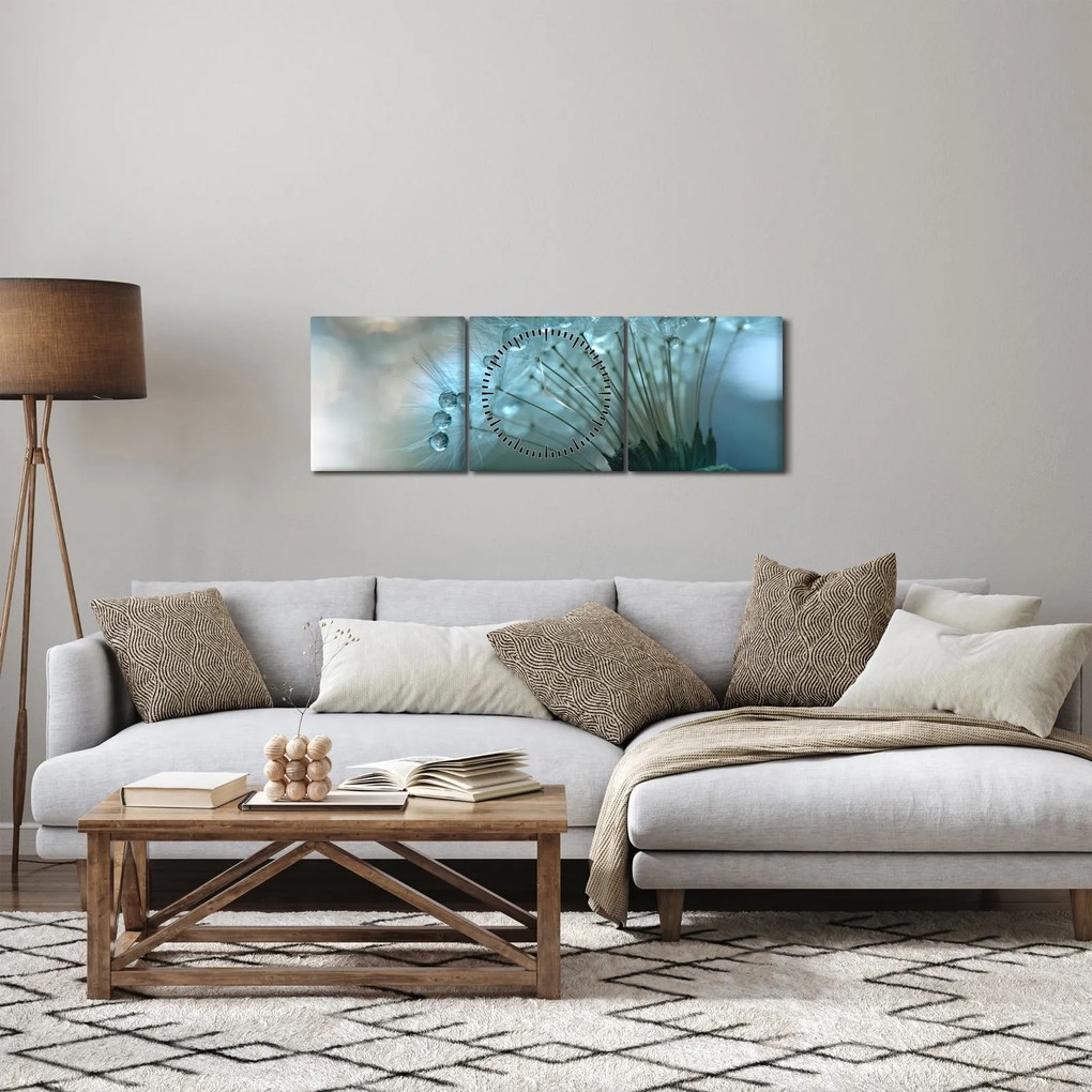 Obraz - Púpava - petrolej (s hodinami) (90x30 cm)