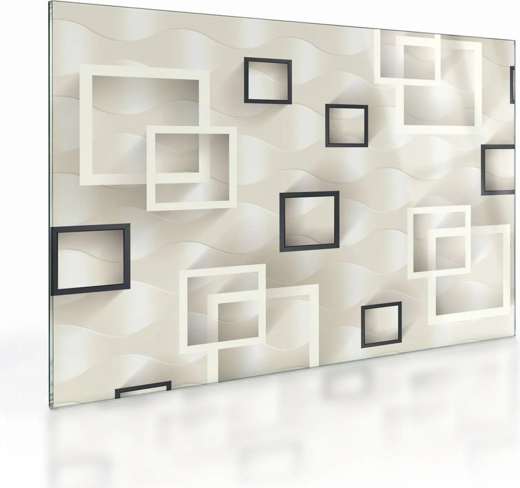 Geometrický abstraktný sklenený obraz (70x50 cm)