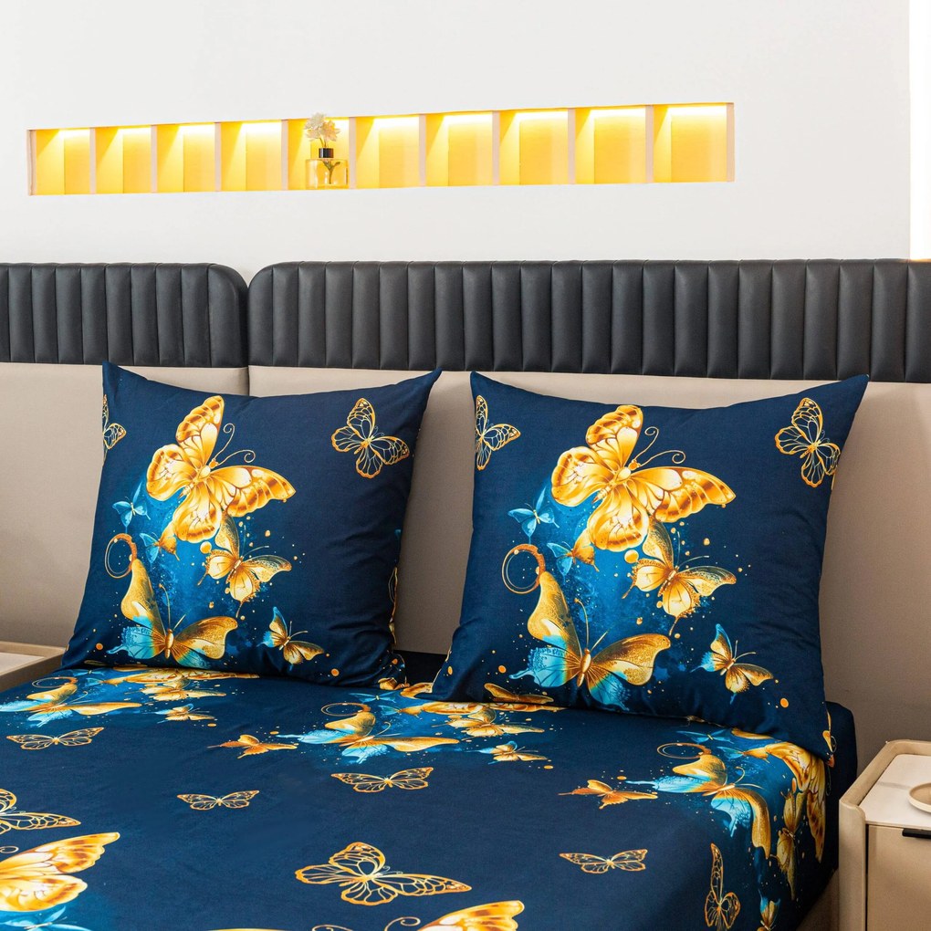 Obliečky z mikrovlákna ROYAL BUTTERFLY modré Rozmer obliečky: 70 x 80 cm | 140 x 200 cm