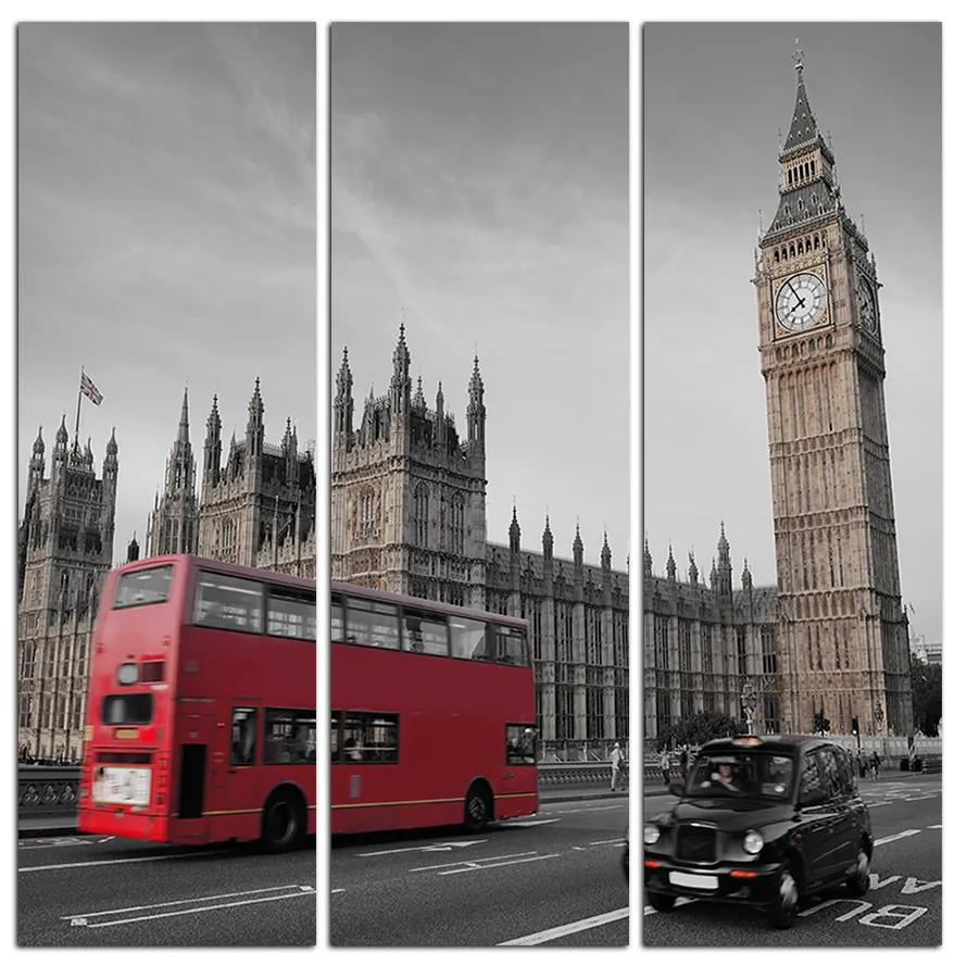 Obraz na plátne - Autobus v Londýne - štvorec 331ČB (105x105 cm)