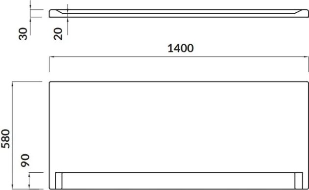 Cersanit Lorena, vaňový panel 140cm, ľavý/pravý, biela, S401-066