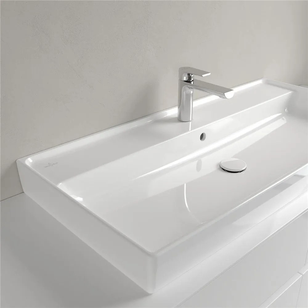 VILLEROY &amp; BOCH Collaro umývadlo na skrinku s otvorom, s prepadom, spodná strana brúsená, 1000 x 470 mm, biela alpská, 4A331G01