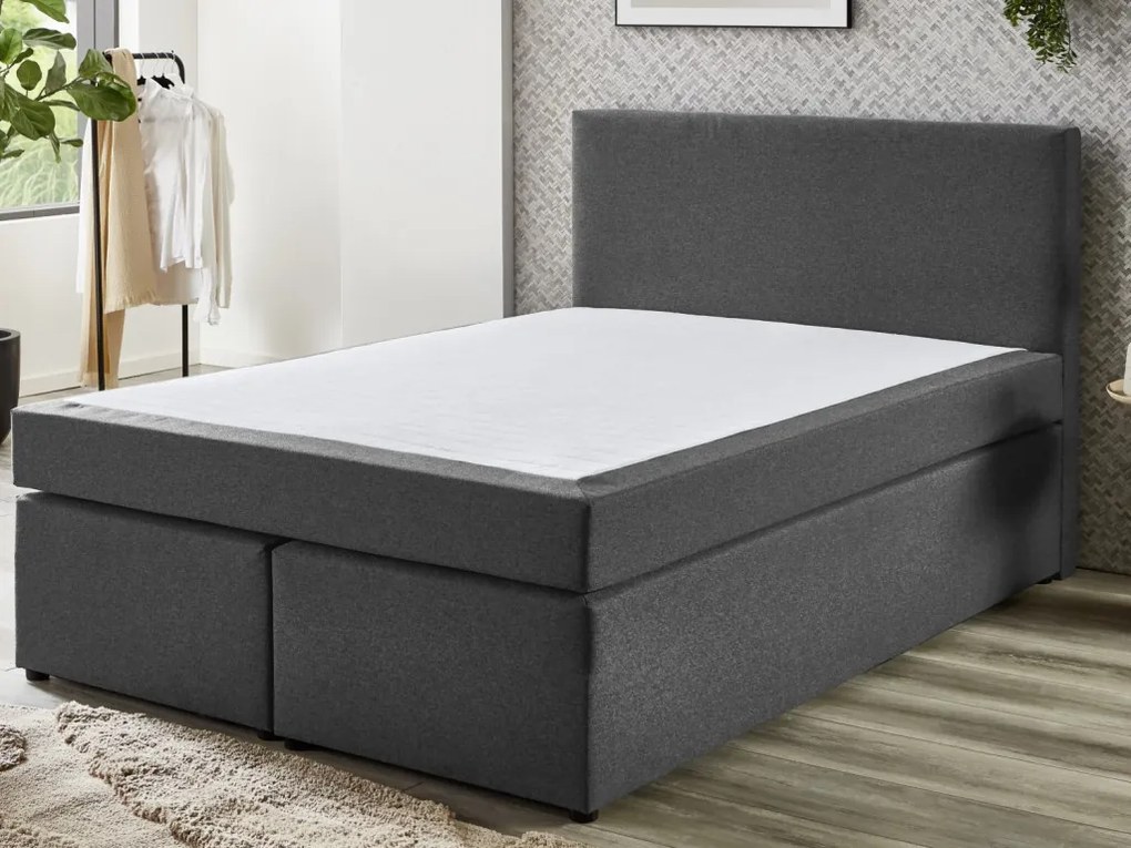 Posteľ boxspring Aston 120x200 cm, antracitovo šedá látka