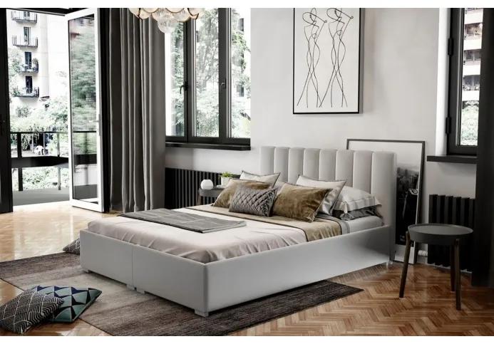 Čalúnená manželská posteľ s roštom 180x200 CEDRIK - sivá