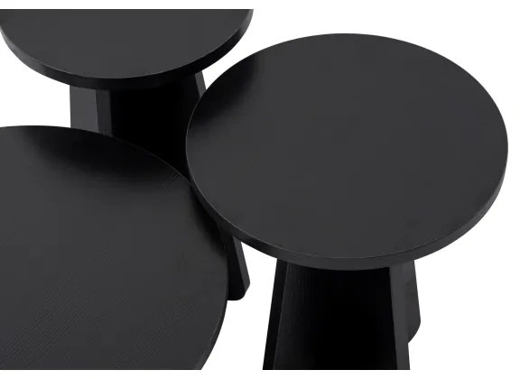 SADA 3x Odkladací stolík LUME pr. 28/33/43 cm čierna