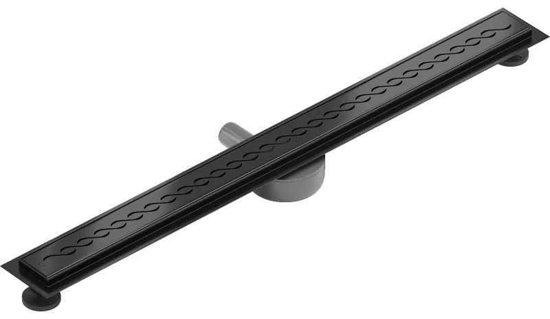Mexen Flat 360°, nerezový sprchový žľab vzor M18 80 cm, čierna matná, 1723080-40