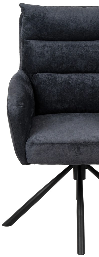 Noela Otočná jedálenská stolička látková ENZO tmavo šedá