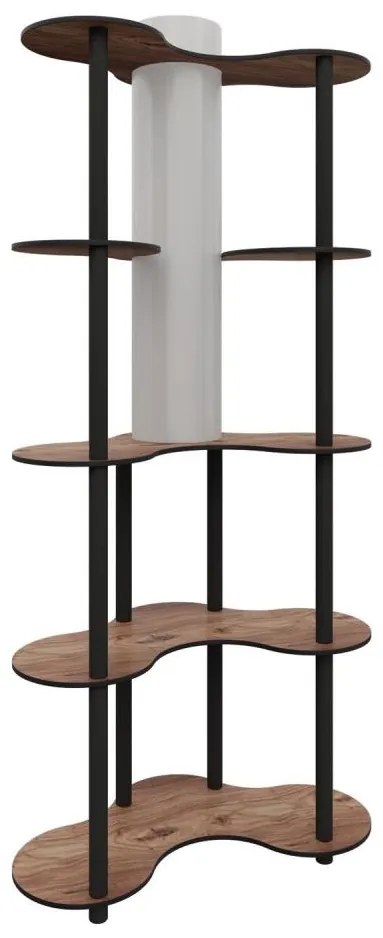 Stojacia lampa s poličkami 1xE27/40W/230V 150 cm čierna/hnedá