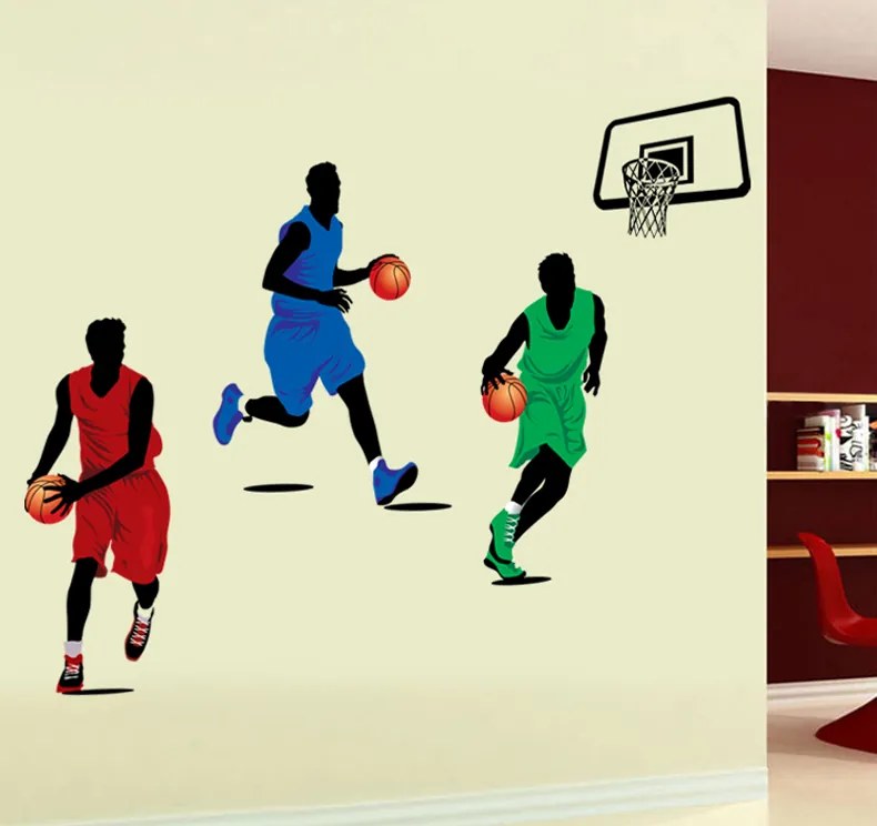 Veselá Stena Samolepka Hráči basketbalu