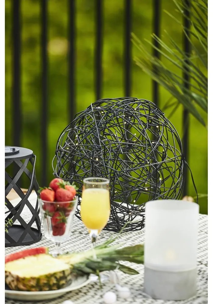 Čierny LED lampáš Star Trading Calabria, výška 20 cm