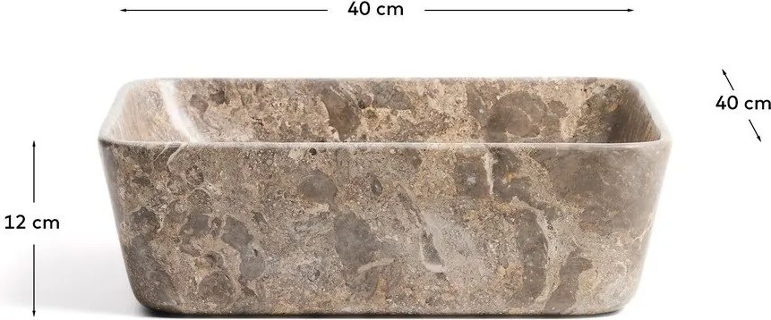 Sivé kamenné umývadlo 40x40 cm Darnen – Kave Home