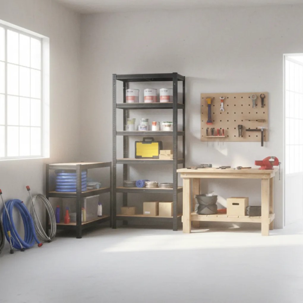 Regál s vysokou nosnosťou HEAVY, max. 875kg, 90x40x180cm, čierna Jurhan