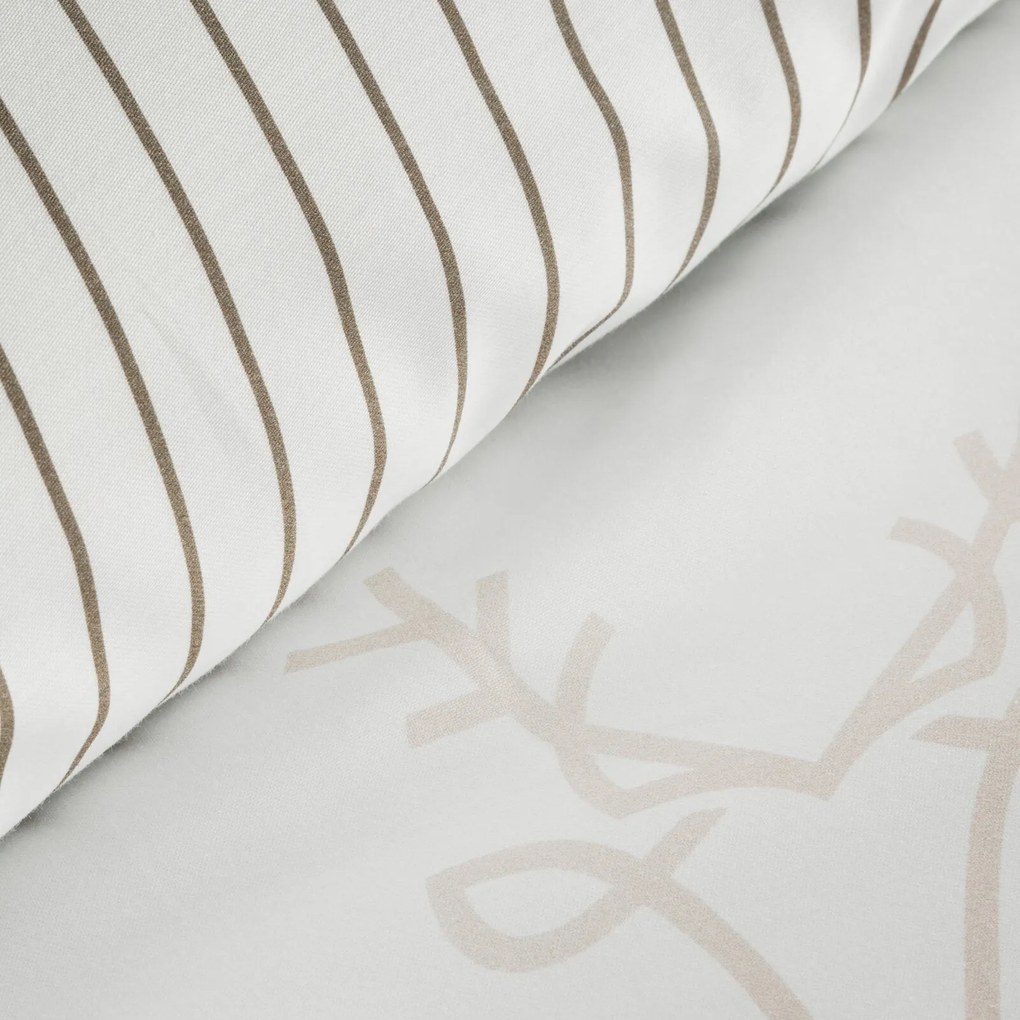 VIANOČNÉ SATÉNOVÉ OBLIEČKY BOSQUE 160X200 CM, 2 KS 70X80 CM VZOROVANÉ