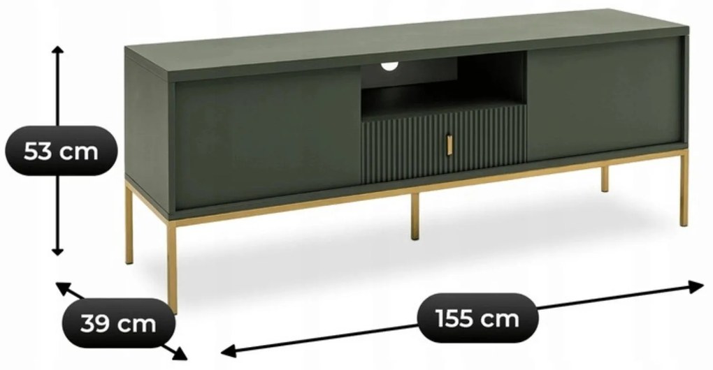TV skrinka Militaba (zelená + zlatá) . Akcia -20%. Vlastná spoľahlivá doprava až k Vám domov. 1129025