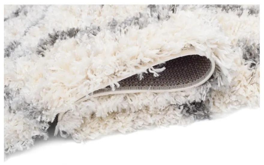 Kusový koberec shaggy Daren krémovo sivý atyp 70x200cm