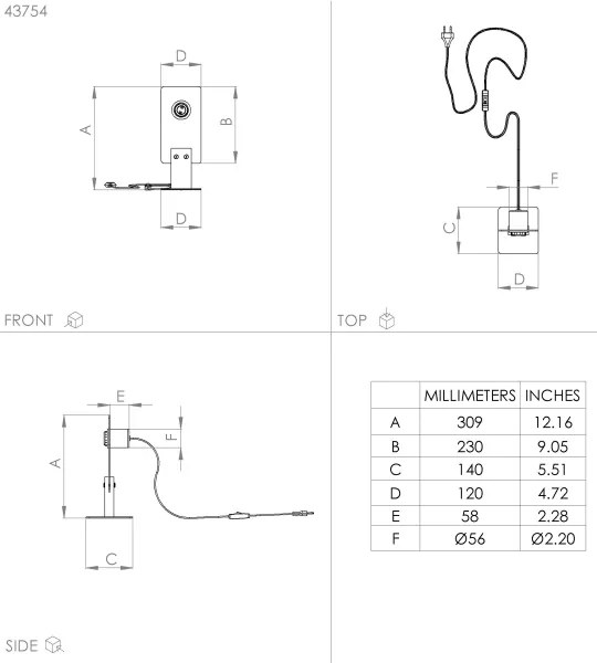 Eglo 43754 - Stolná lampa BRAMERTON 1xE27/40W/230V