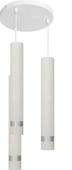LED Luster na lanku TUBA 3xGU10/4,8W/230V biela/lesklý chróm