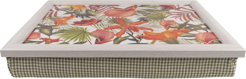 Podnos na nohy s motívom kvetín Flowers white - 43*33*7cm
