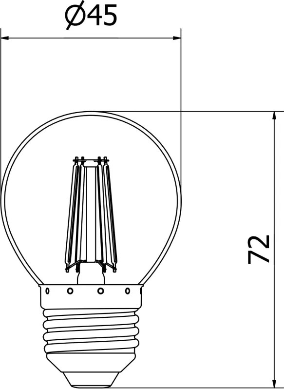 Mexen Vintis, LED filamentová žiarovka E27, G45, 6 W, teplá biela 2200K, jantárová, L156-E27-0622-50