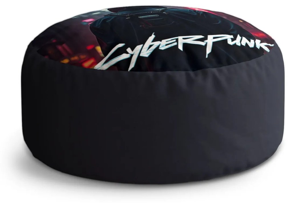Sablio Taburet Circle Cyberpunk 2077 Výhľad na mesto: 38x48 cm