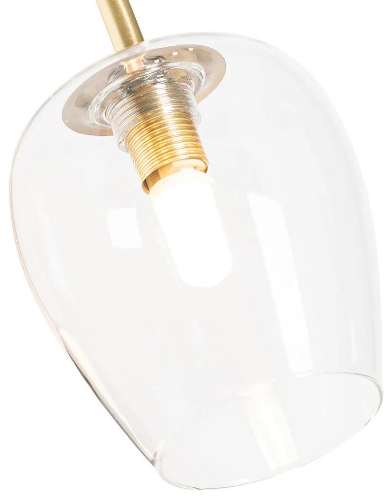 Klasická zlatá nástenná lampa so sklom - Elien
