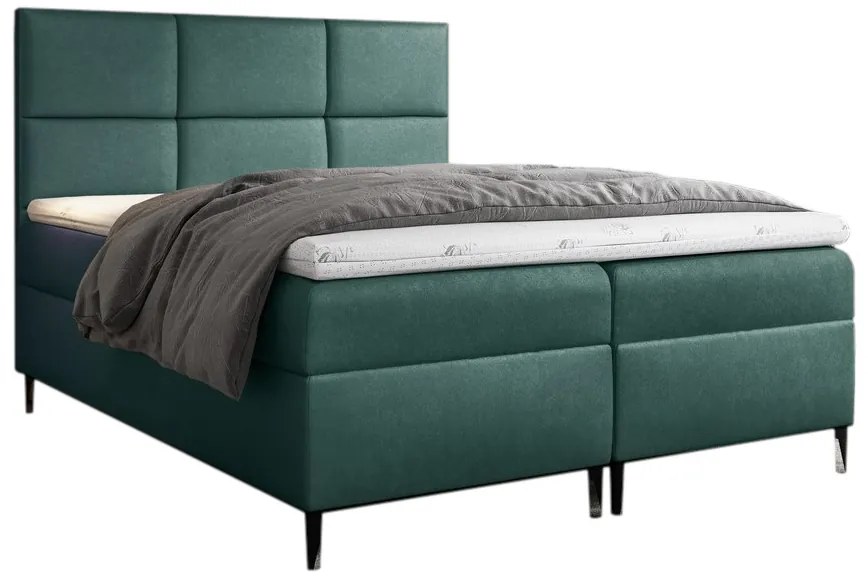 Čalúnená posteľ boxspring FAVA + topper, 200x200, fancy 36