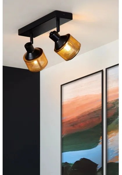 Lucide 77980/02/30 - Bodové svietidlo RAFA 2xE14/40W/230V čierna/bronz