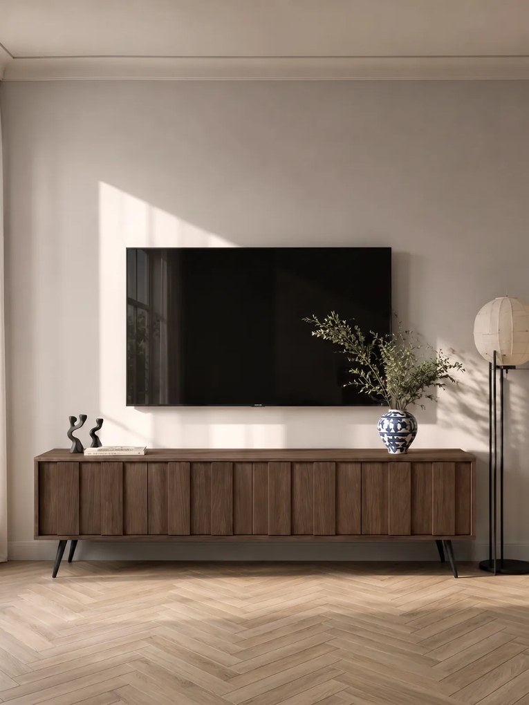 TV skrinka Flaro 184 cm s osvetlením - dub dunin