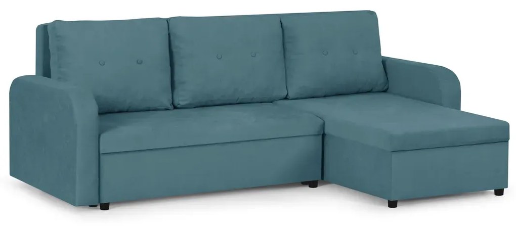 Rohová sedacia súprava s funkciou spania TOKYO Tyrkysová