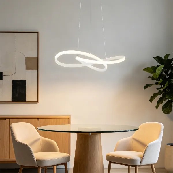 Brilagi - stmievateľný LED luster na lanku INFINITY LED/55W/230V 50x50 cm biely + DO