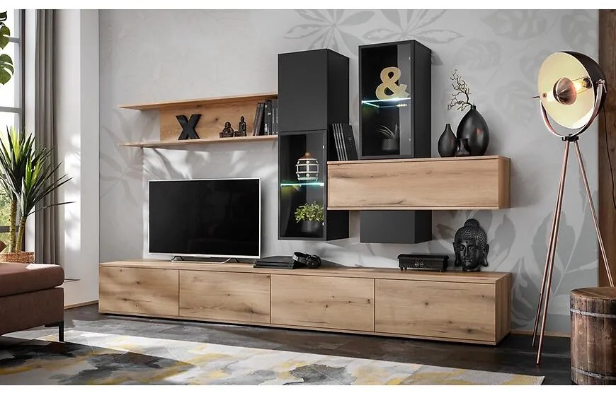 Obývacia stena Cruz Ces Cr Dub Coast Evoke/Čierna