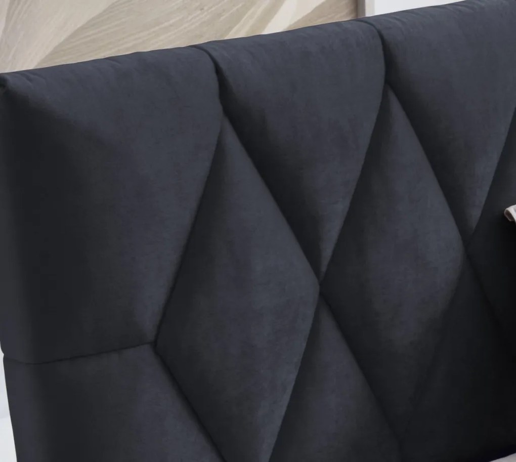 Posteľ Reve 160x200 cm, tmavo šedá látka