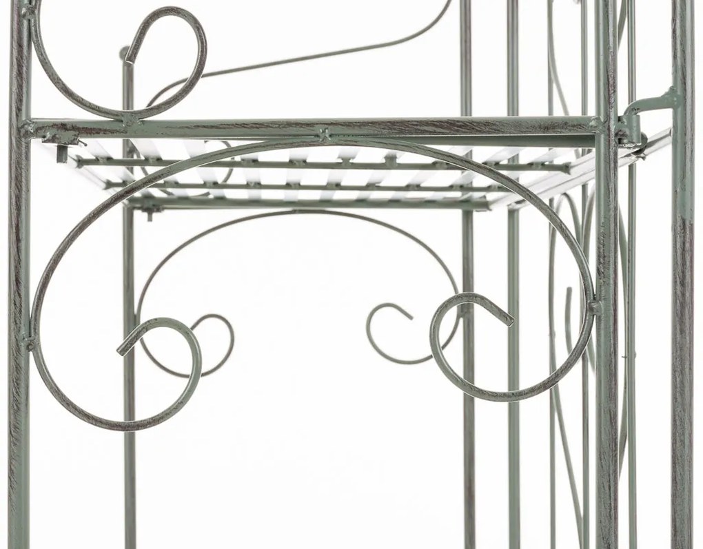 Kovová polica regál Lenja - Zelená antik